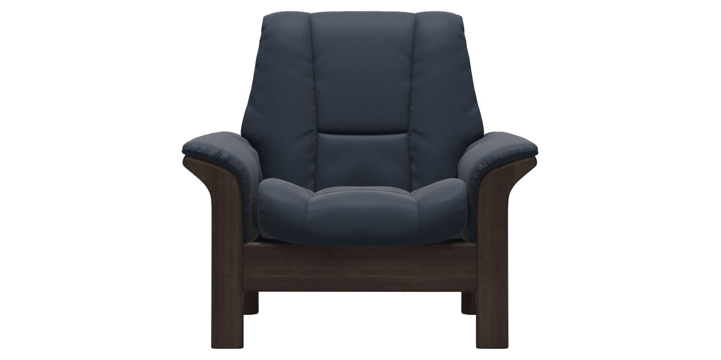 Paloma Leather Oxford Blue and Wenge Base | Stressless Windsor Low Back Chair | Valley Ridge Furniture