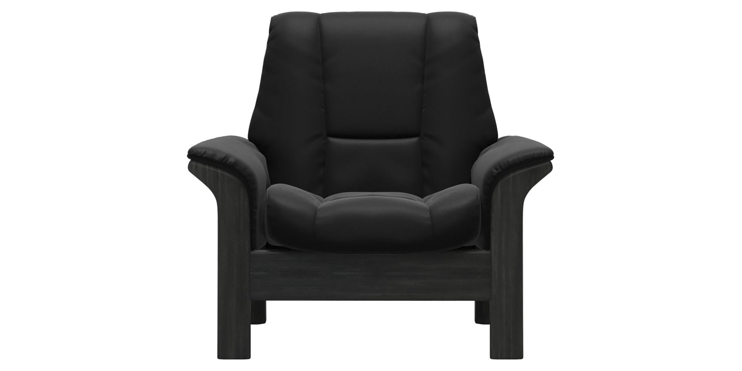 Paloma Leather Black and Grey Base | Stressless Windsor Low Back Chair | Valley Ridge Furniture