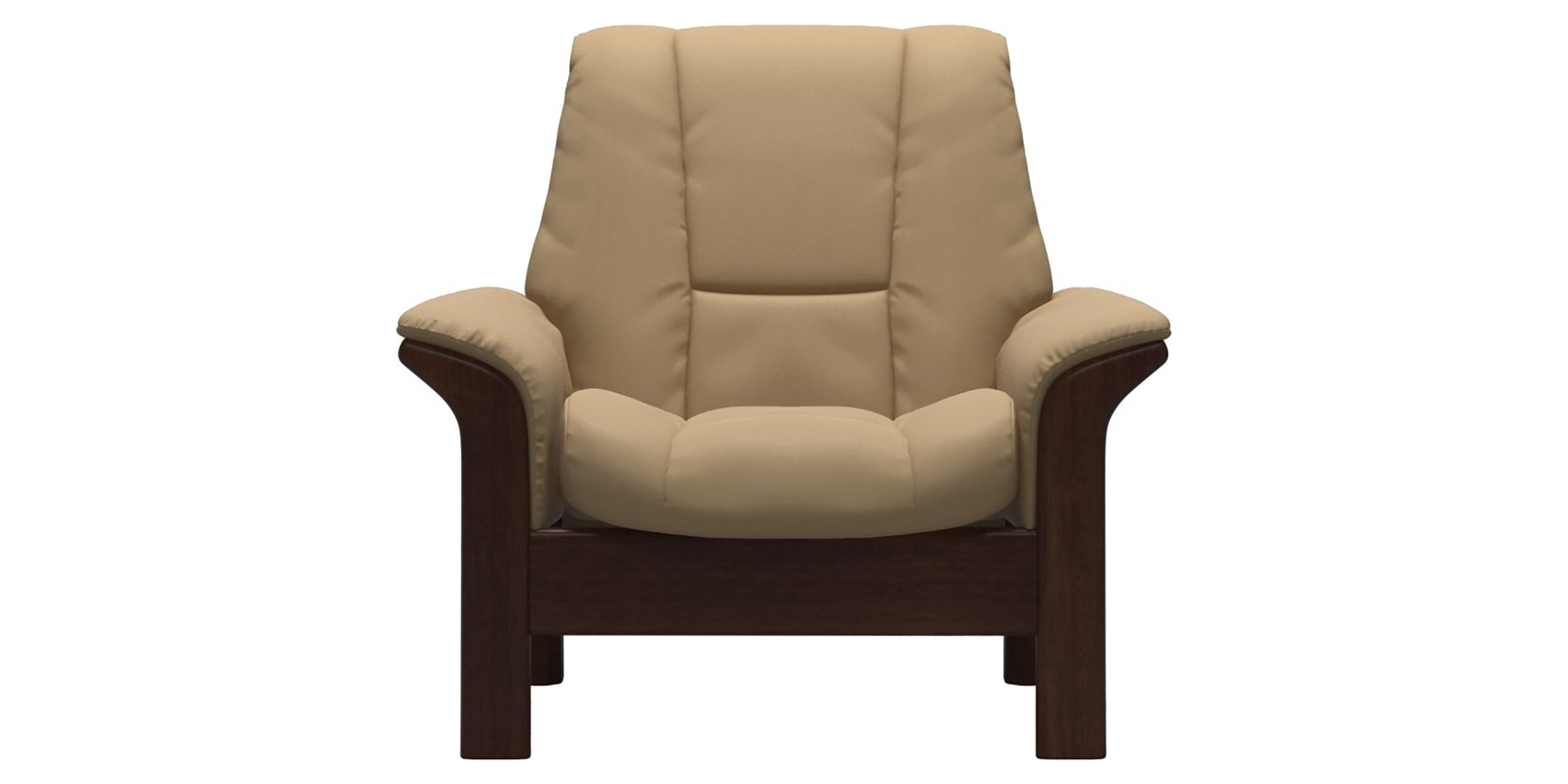 Paloma Leather Sand and Brown Base | Stressless Windsor Low Back Chair | Valley Ridge Furniture