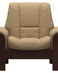 Paloma Leather Sand and Brown Base | Stressless Windsor Low Back Chair | Valley Ridge Furniture