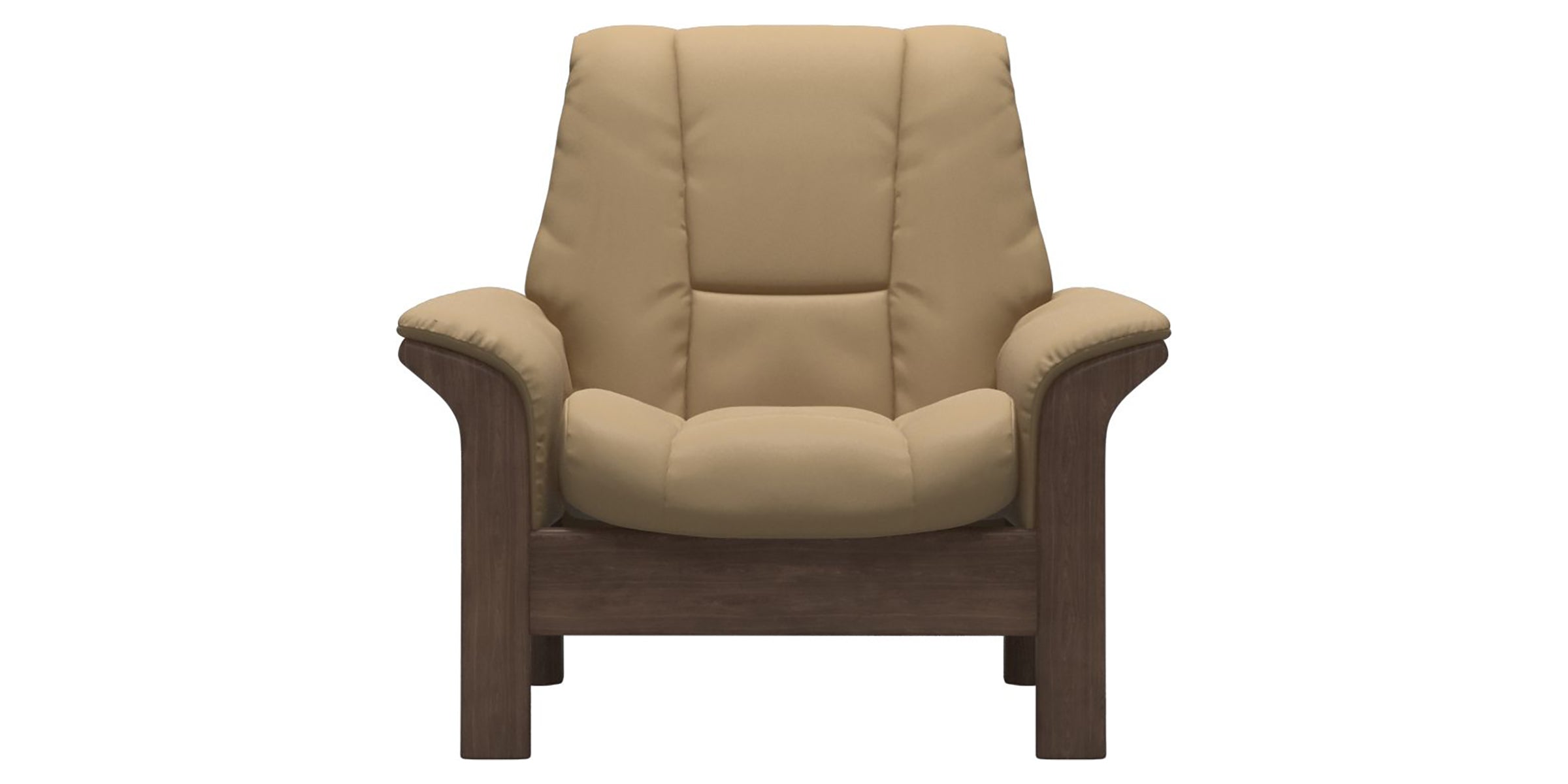 Paloma Leather Sand and Walnut Base | Stressless Windsor Low Back Chair | Valley Ridge Furniture