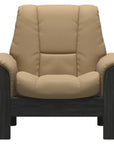 Paloma Leather Sand and Grey Base | Stressless Windsor Low Back Chair | Valley Ridge Furniture