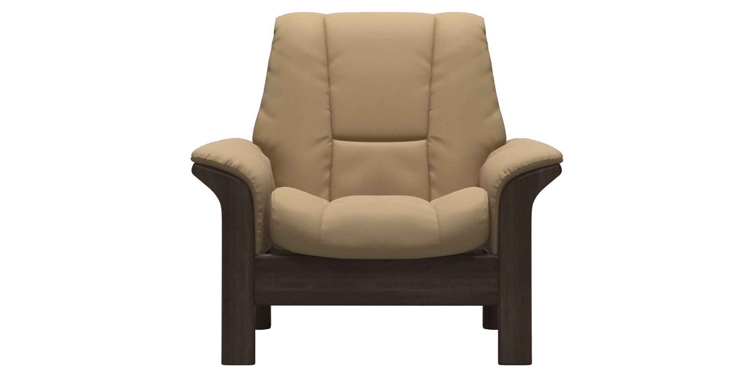 Paloma Leather Sand and Wenge Base | Stressless Windsor Low Back Chair | Valley Ridge Furniture