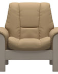 Paloma Leather Sand and Whitewash Base | Stressless Windsor Low Back Chair | Valley Ridge Furniture