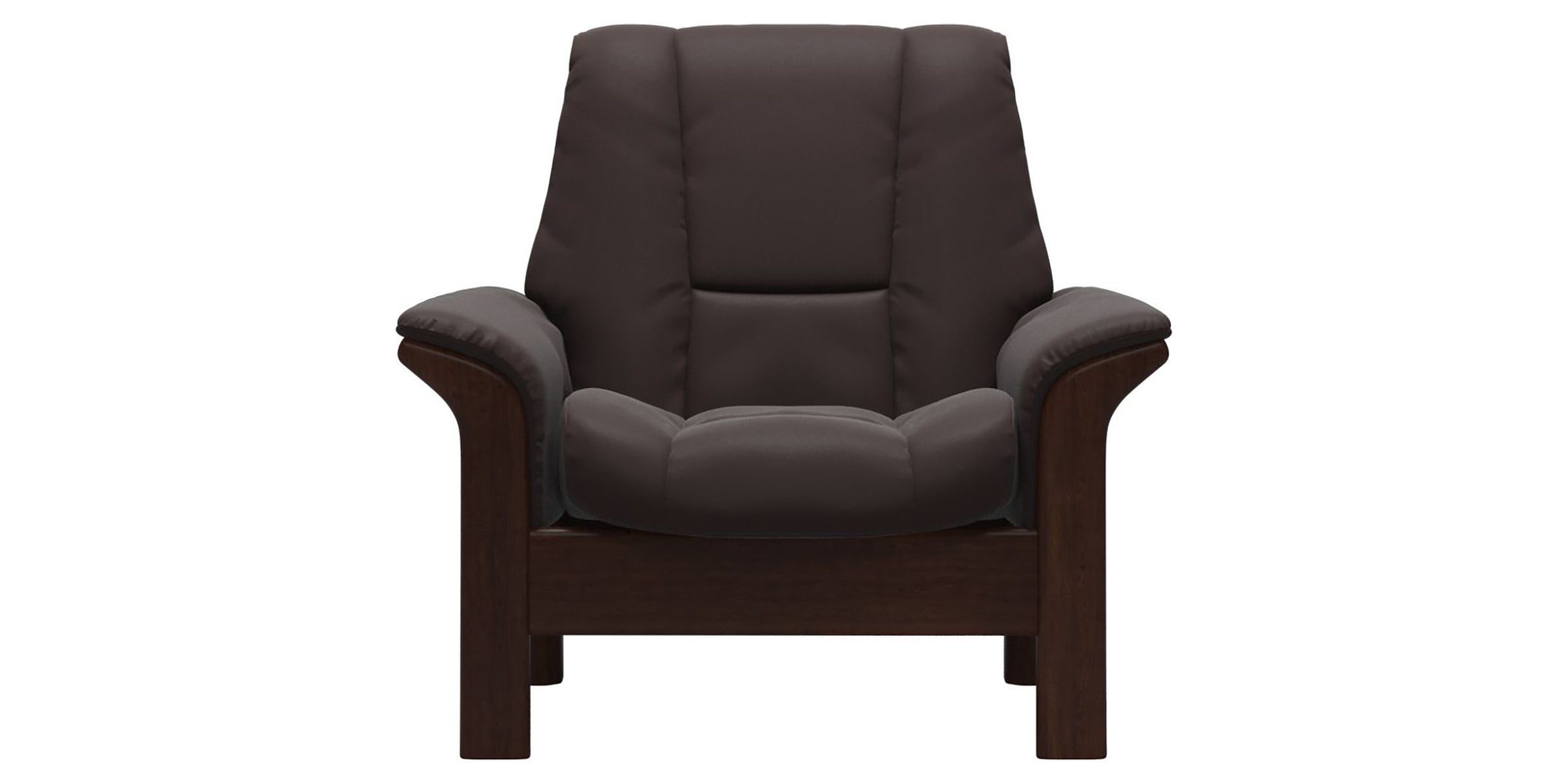 Paloma Leather Chocolate and Brown Base | Stressless Windsor Low Back Chair | Valley Ridge Furniture