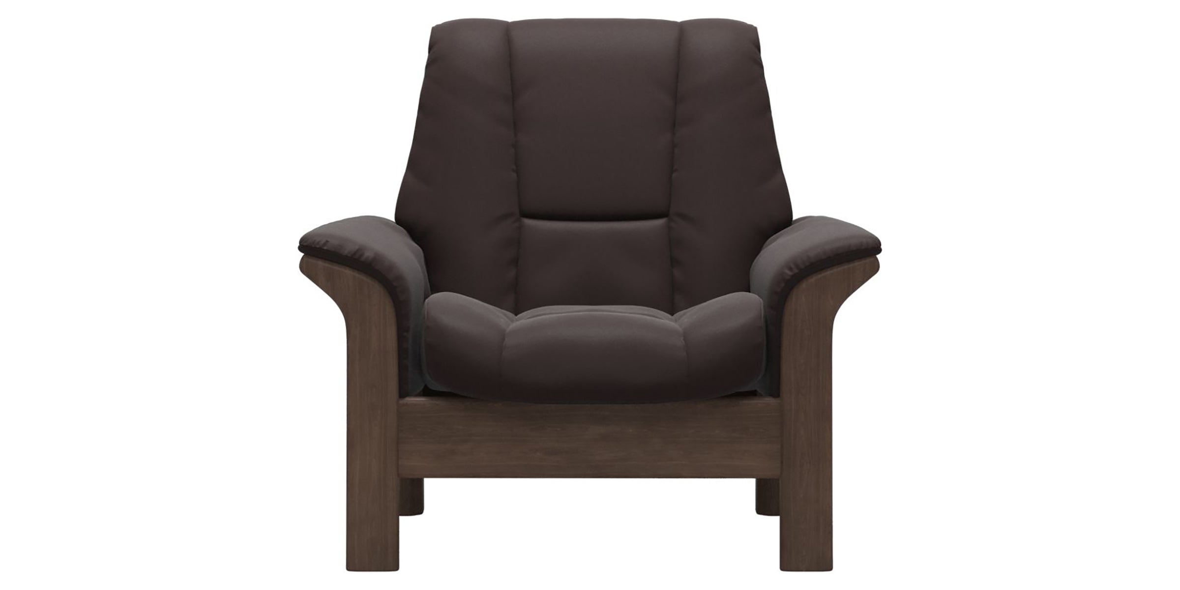 Paloma Leather Chocolate and Walnut Base | Stressless Windsor Low Back Chair | Valley Ridge Furniture