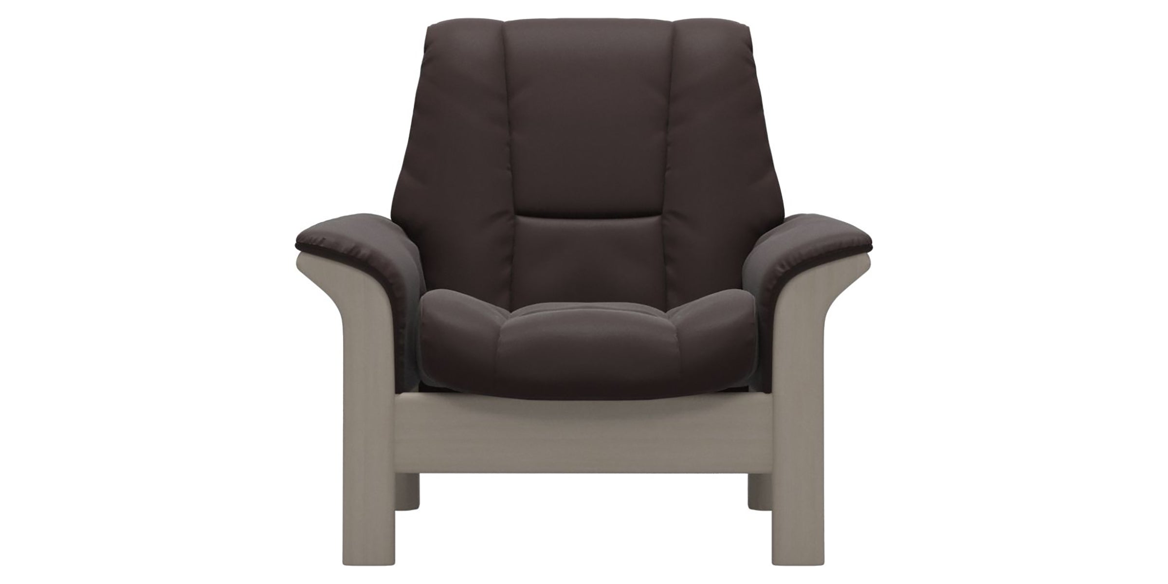 Paloma Leather Chocolate and Whitewash Base | Stressless Windsor Low Back Chair | Valley Ridge Furniture