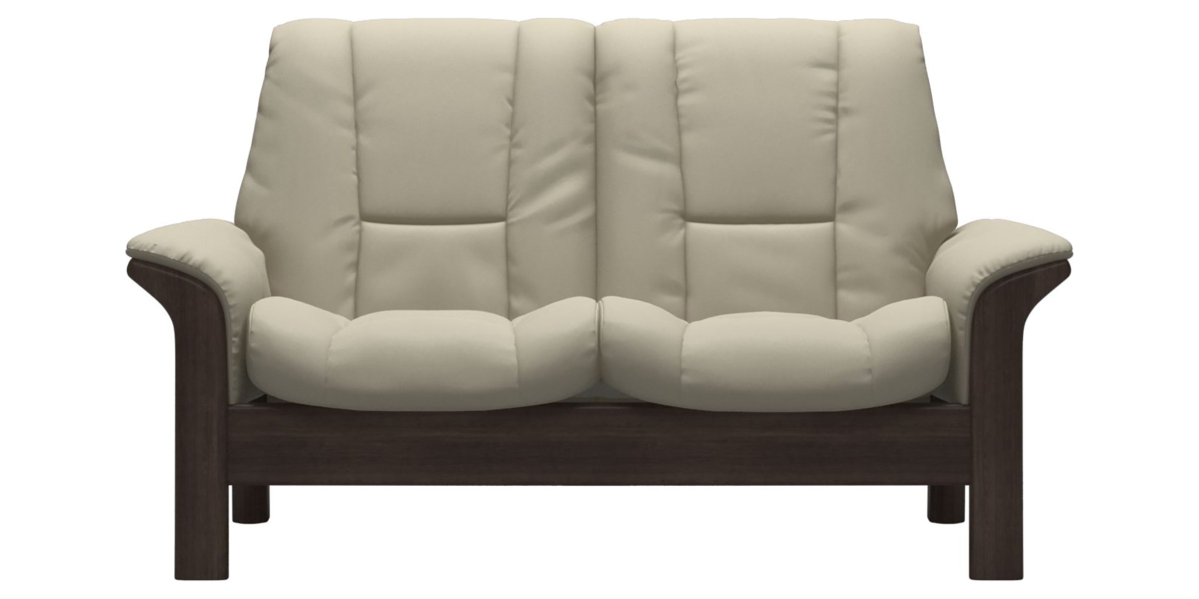 Paloma Leather Light Grey and Wenge Base | Stressless Windsor 2-Seater Low Back Sofa | Valley Ridge Furniture