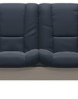 Paloma Leather Oxford Blue and Whitewash Base | Stressless Windsor 2-Seater Low Back Sofa | Valley Ridge Furniture