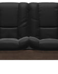 Paloma Leather Black and Walnut Base | Stressless Windsor 2-Seater Low Back Sofa | Valley Ridge Furniture