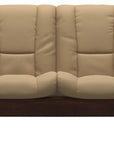 Paloma Leather Sand and Brown Base | Stressless Windsor 2-Seater Low Back Sofa | Valley Ridge Furniture