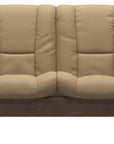 Paloma Leather Sand and Walnut Base | Stressless Windsor 2-Seater Low Back Sofa | Valley Ridge Furniture