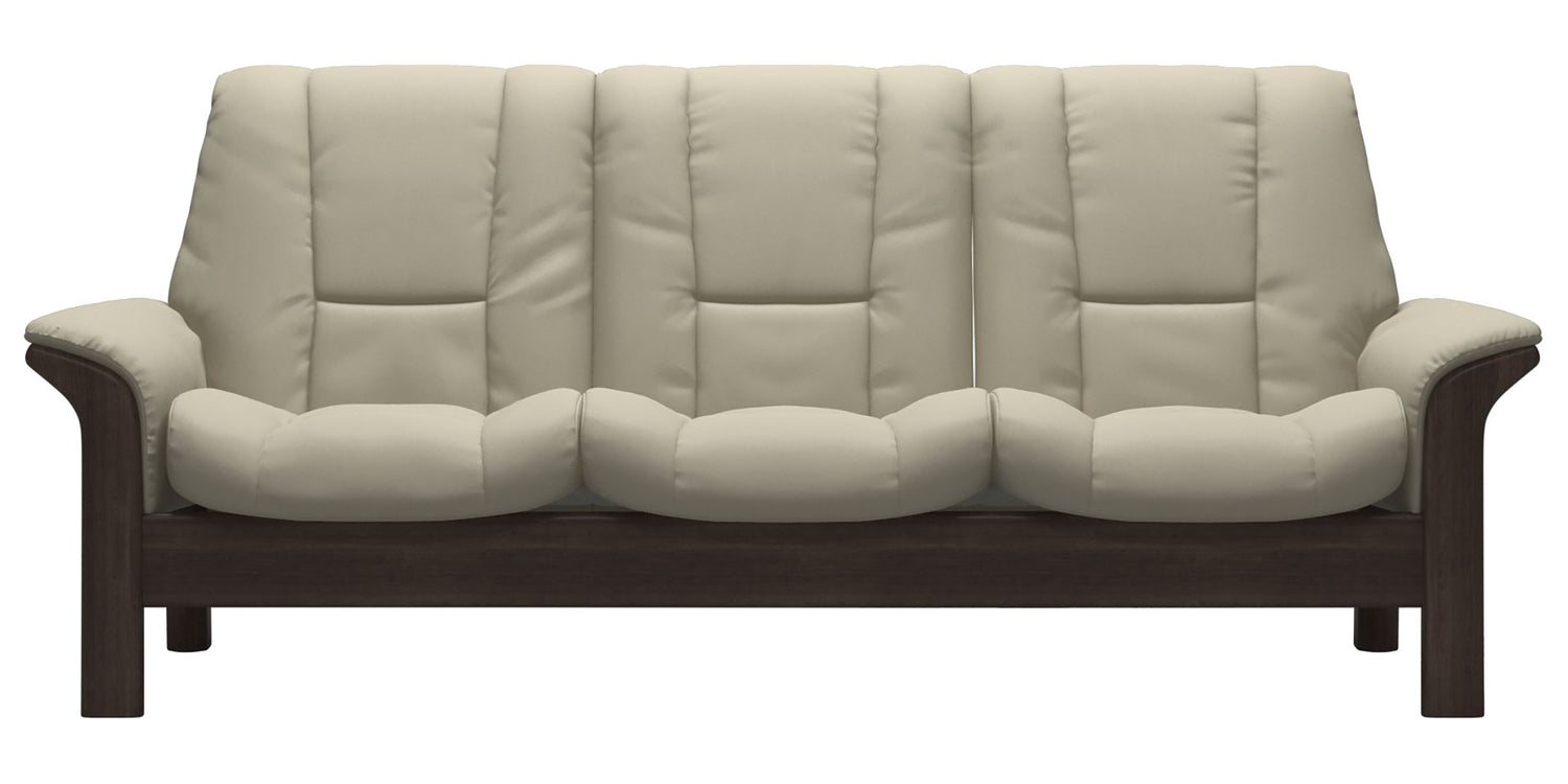 Paloma Leather Light Grey & Wenge Base | Stressless Windsor 3-Seater Low Back Sofa | Valley Ridge Furniture