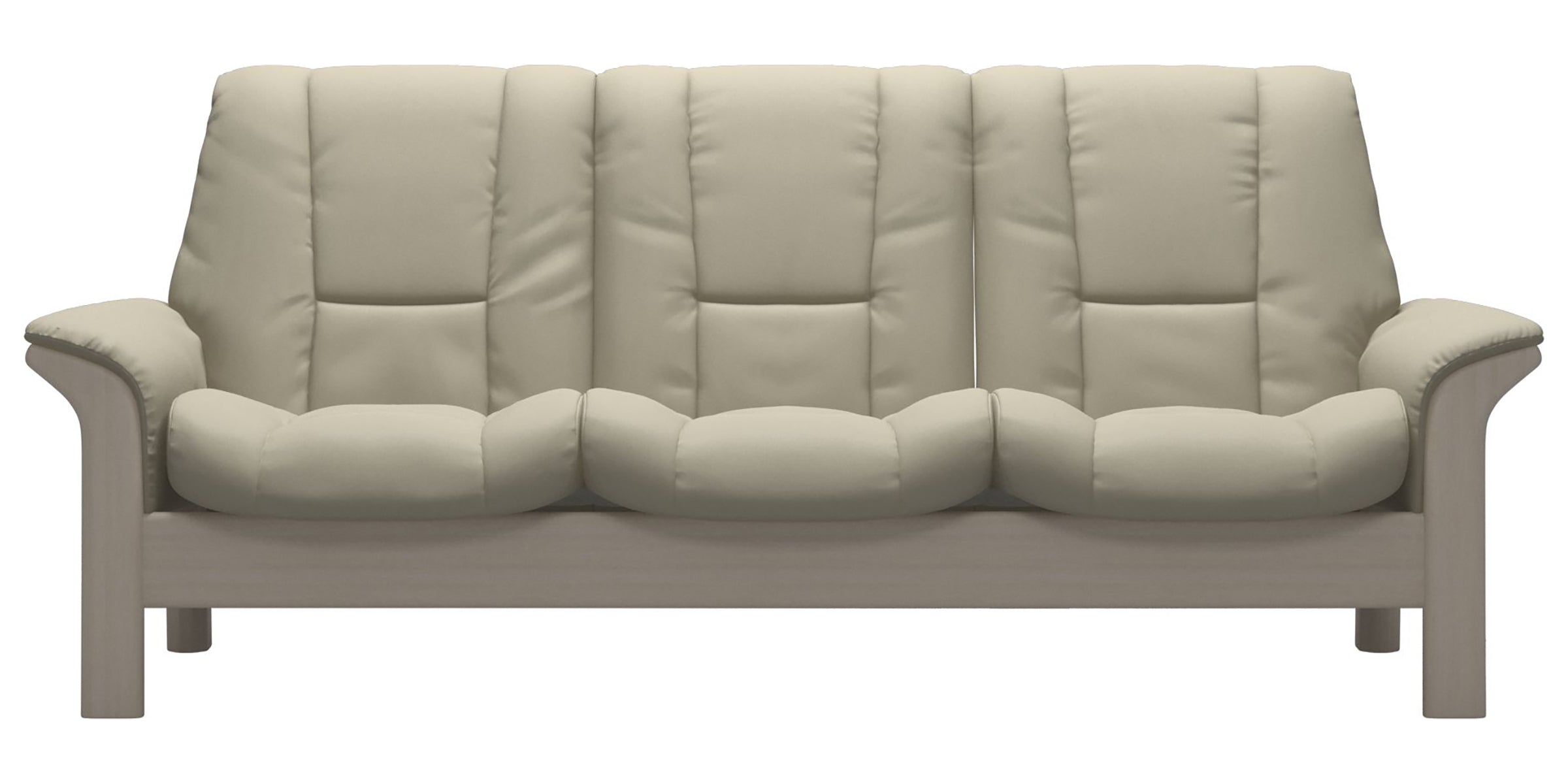 Paloma Leather Light Grey and Whitewash Base | Stressless Windsor 3-Seater Low Back Sofa | Valley Ridge Furniture