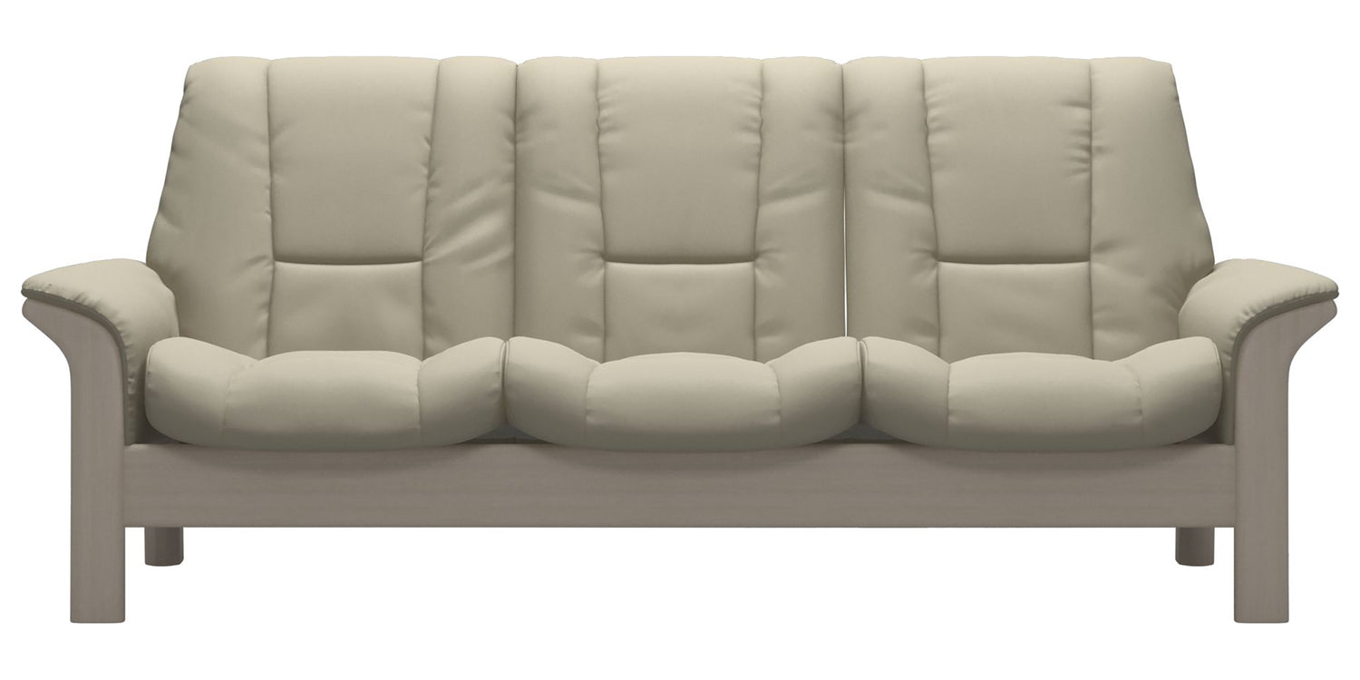 Paloma Leather Light Grey & Whitewash Base | Stressless Windsor 3-Seater Low Back Sofa | Valley Ridge Furniture