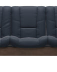 Paloma Leather Oxford Blue and Walnut Base | Stressless Windsor 3-Seater Low Back Sofa | Valley Ridge Furniture