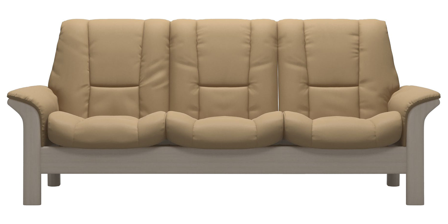 Paloma Leather Sand & Whitewash Base | Stressless Windsor 3-Seater Low Back Sofa | Valley Ridge Furniture