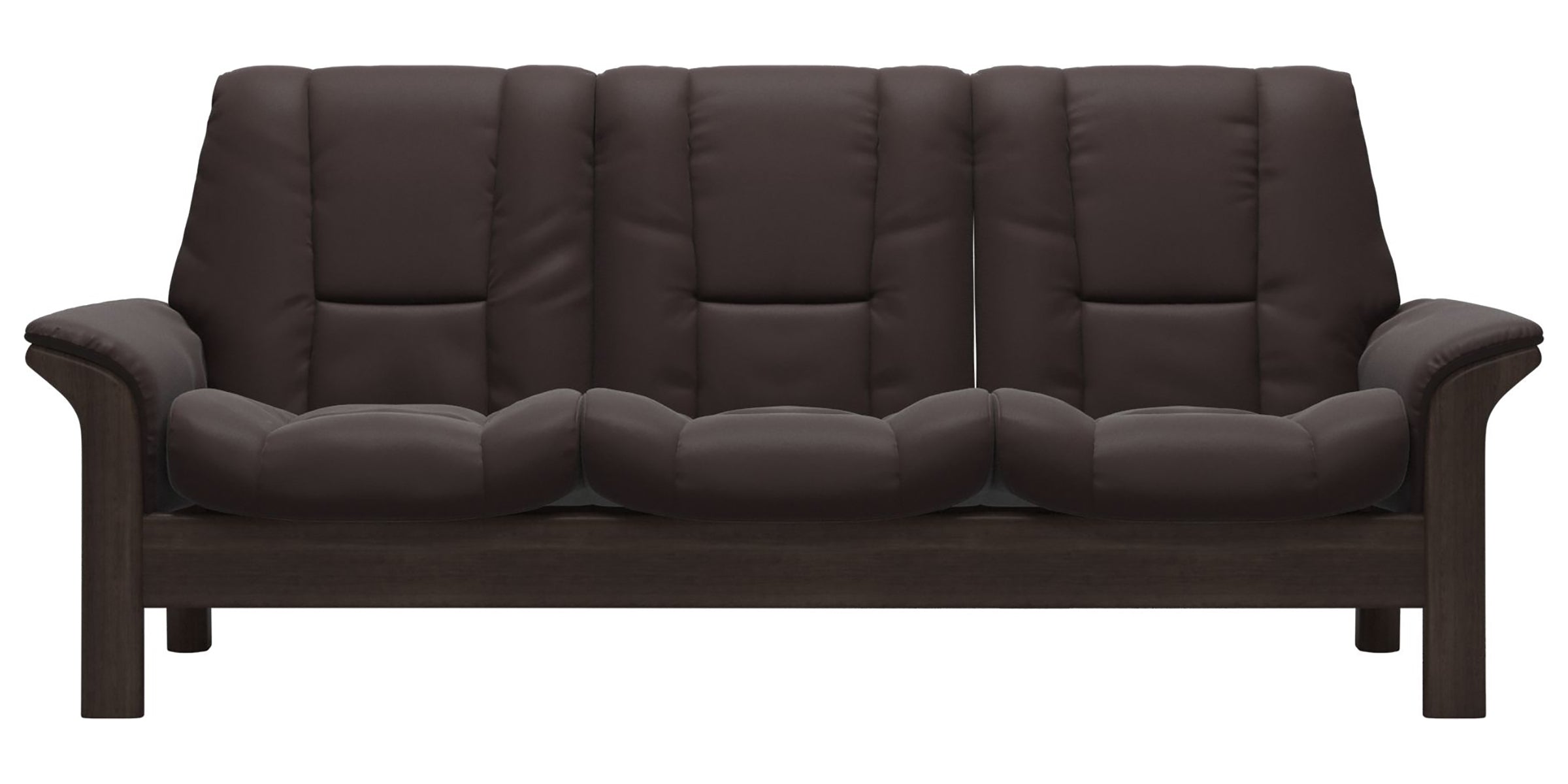 Paloma Leather Chocolate and Wenge Base | Stressless Windsor 3-Seater Low Back Sofa | Valley Ridge Furniture