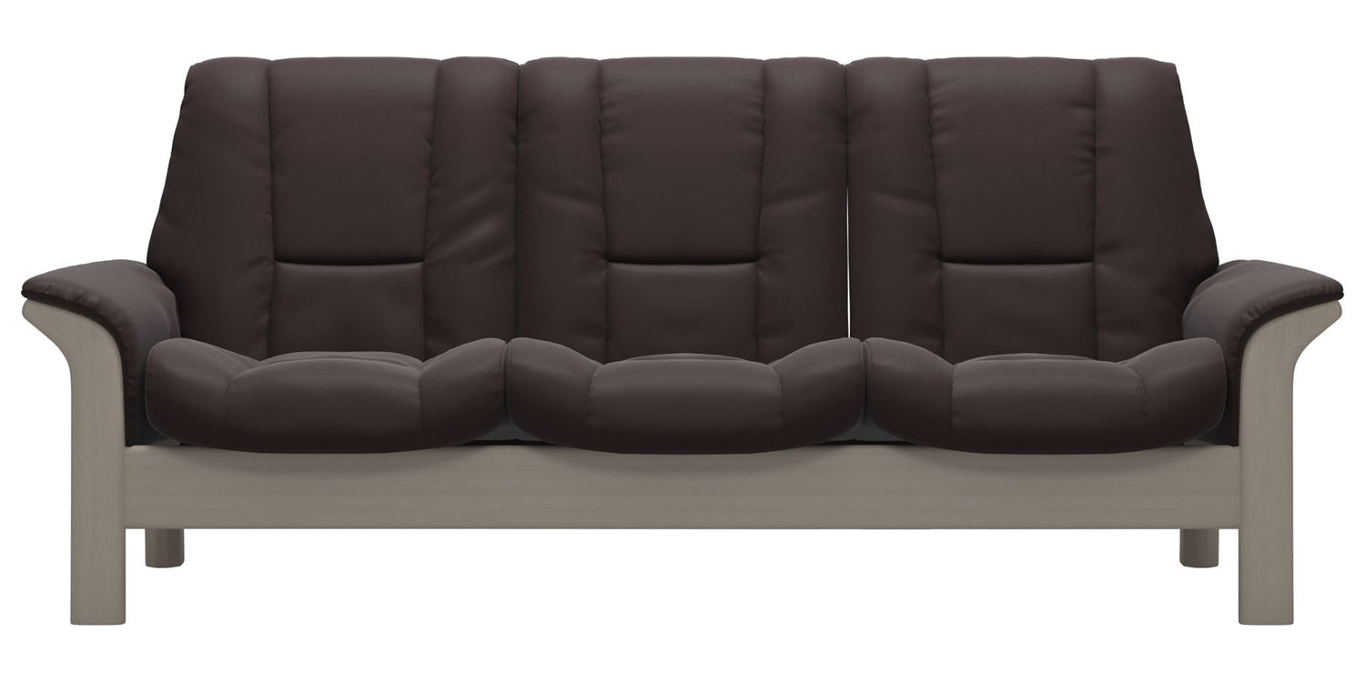 Paloma Leather Chocolate & Whitewash Base | Stressless Windsor 3-Seater Low Back Sofa | Valley Ridge Furniture