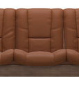 Paloma Leather New Cognac and Walnut Base | Stressless Windsor 3-Seater Low Back Sofa | Valley Ridge Furniture