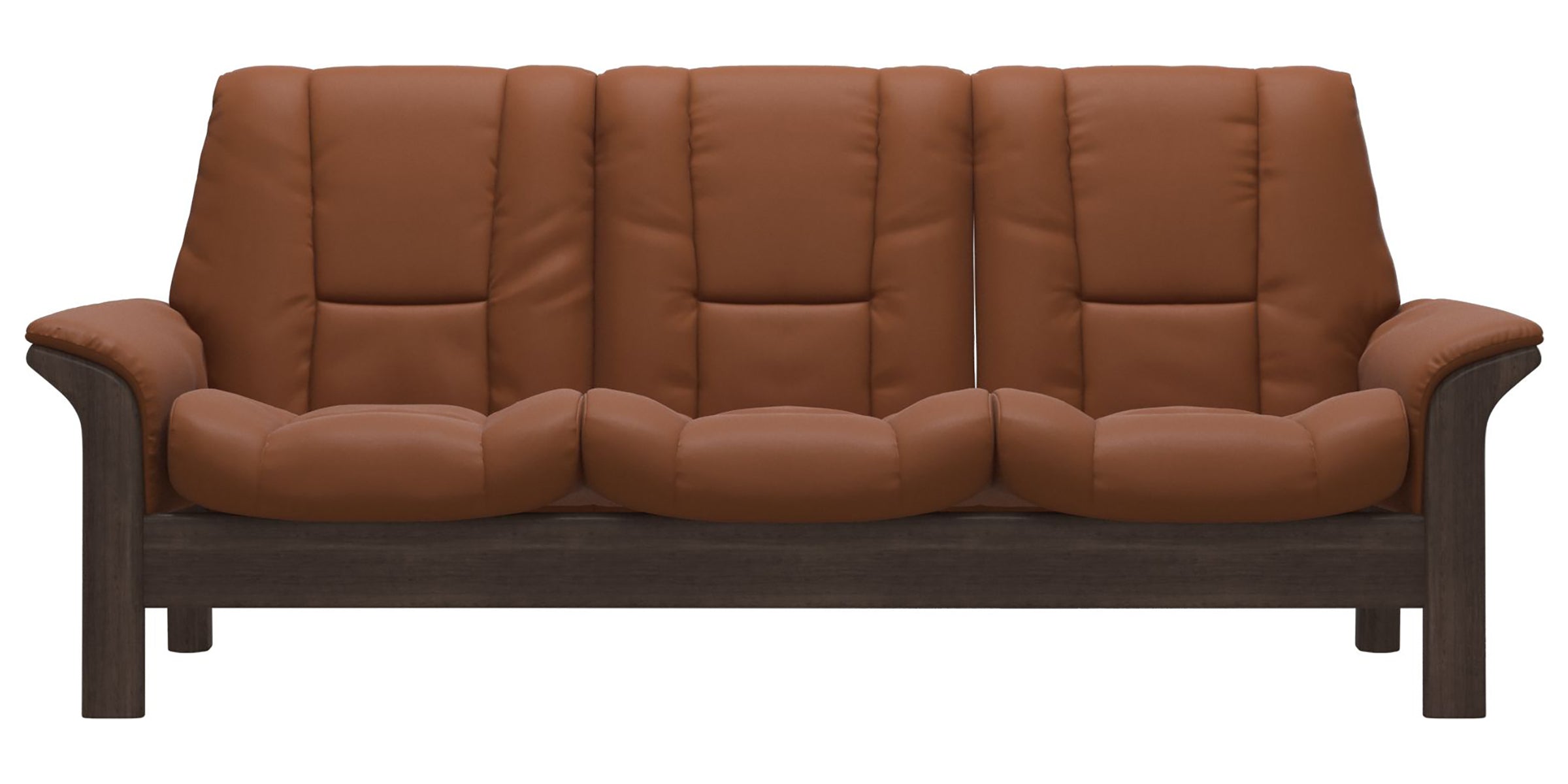 Paloma Leather New Cognac and Wenge Base | Stressless Windsor 3-Seater Low Back Sofa | Valley Ridge Furniture