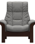 Paloma Leather Silver Grey and Brown Base | Stressless Windsor High Back Chair | Valley Ridge Furniture