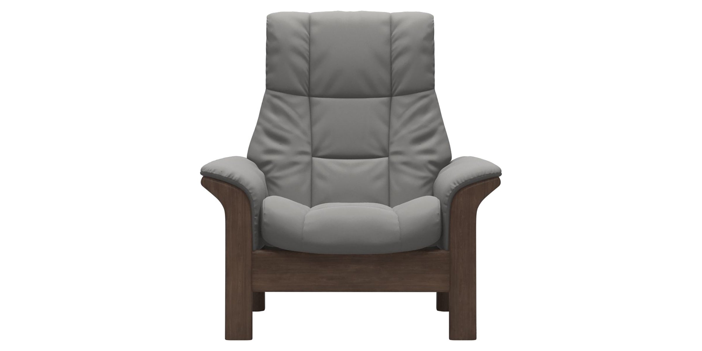 Paloma Leather Silver Grey and Walnut Base | Stressless Windsor High Back Chair | Valley Ridge Furniture