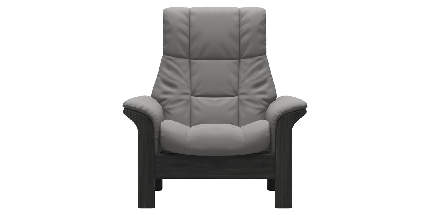 Paloma Leather Silver Grey & Grey Base | Stressless Windsor High Back Chair | Valley Ridge Furniture