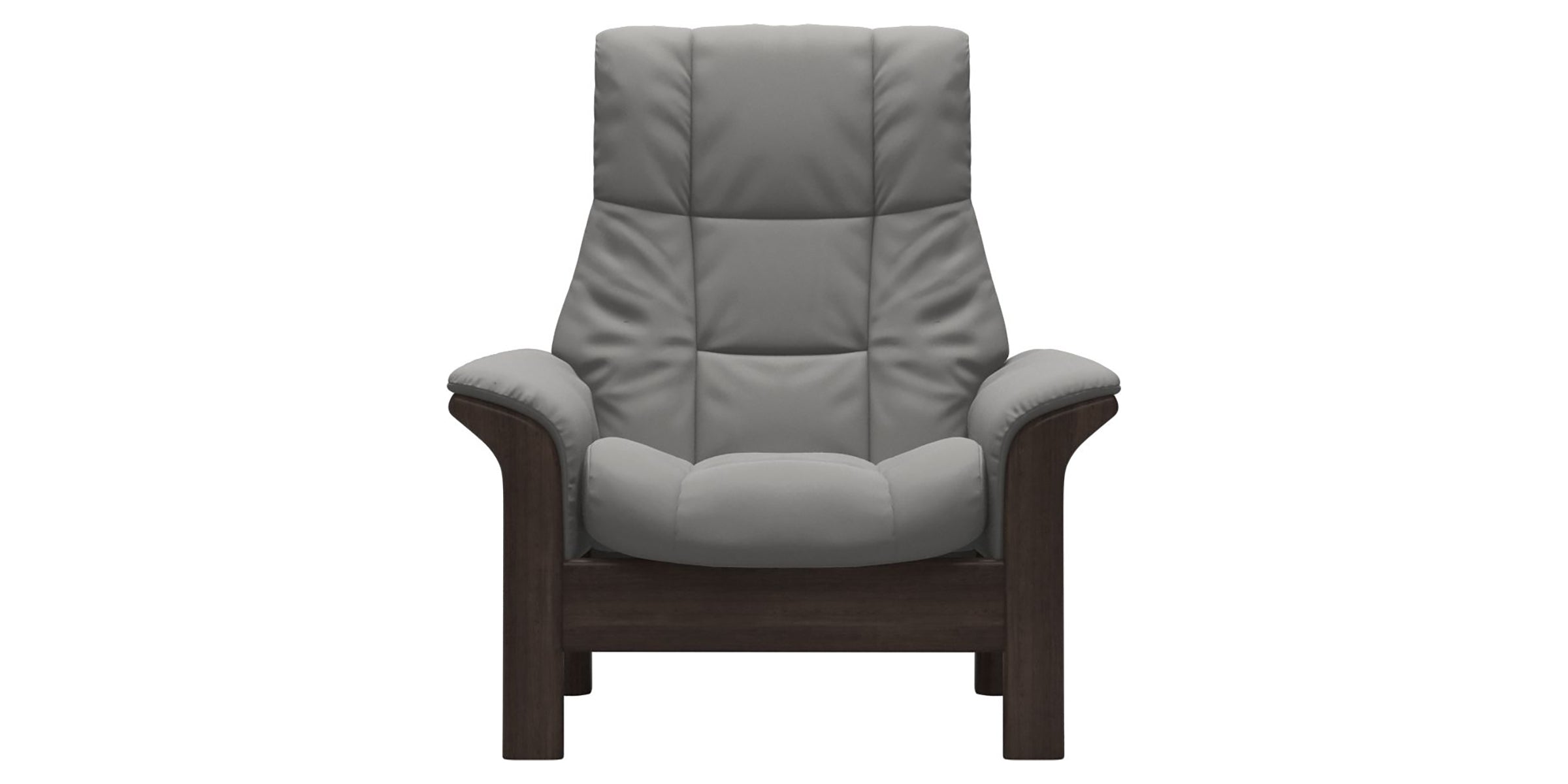 Paloma Leather Silver Grey and Wenge Base | Stressless Windsor High Back Chair | Valley Ridge Furniture