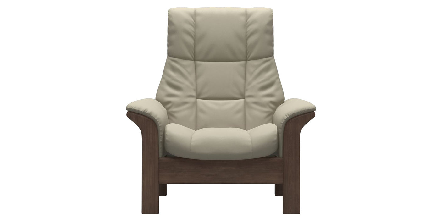 Paloma Leather Light Grey and Walnut Base | Stressless Windsor High Back Chair | Valley Ridge Furniture