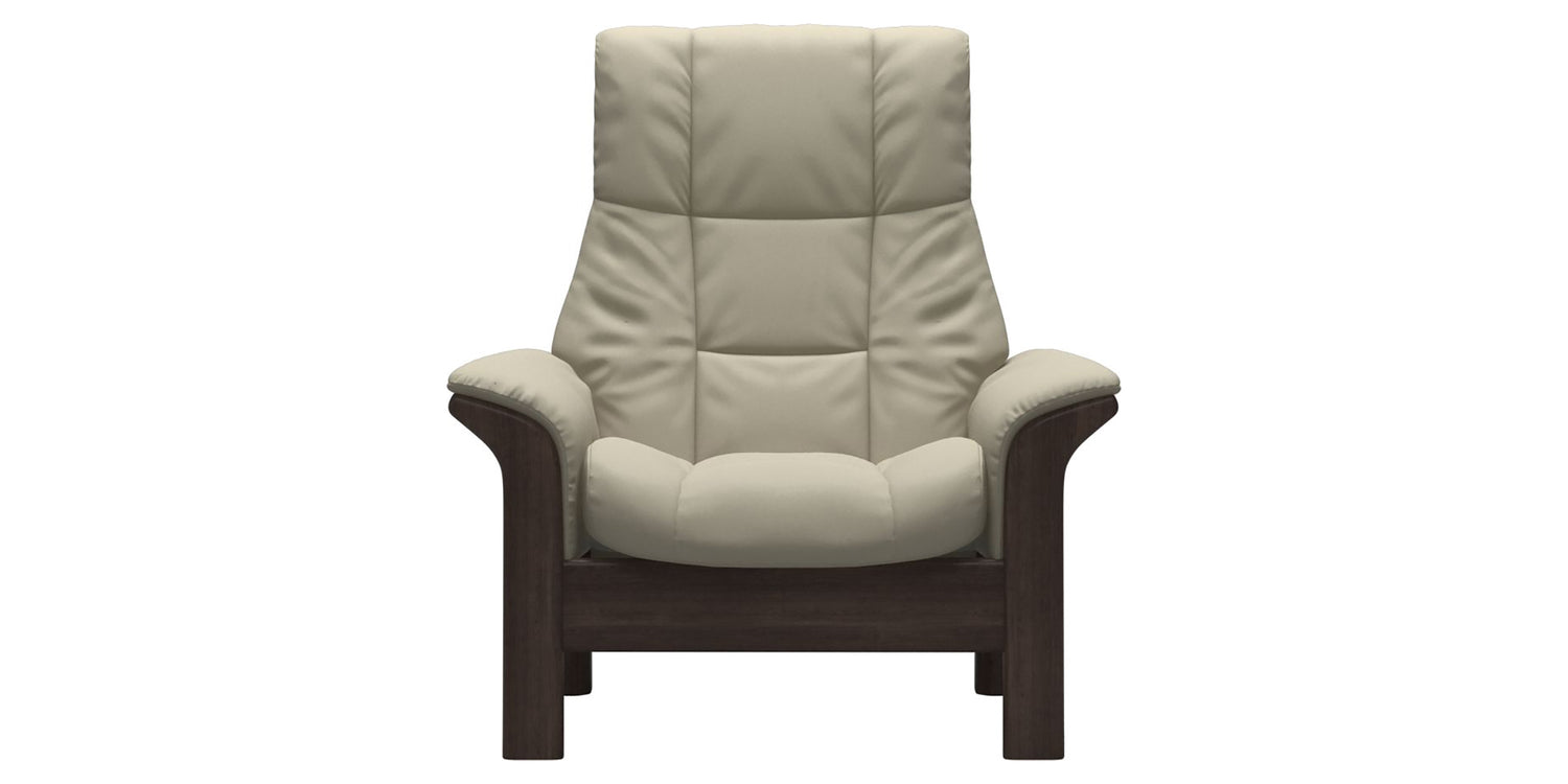 Paloma Leather Light Grey & Wenge Base | Stressless Windsor High Back Chair | Valley Ridge Furniture