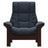 Paloma Leather Oxford Blue and Brown Base | Stressless Windsor High Back Chair | Valley Ridge Furniture