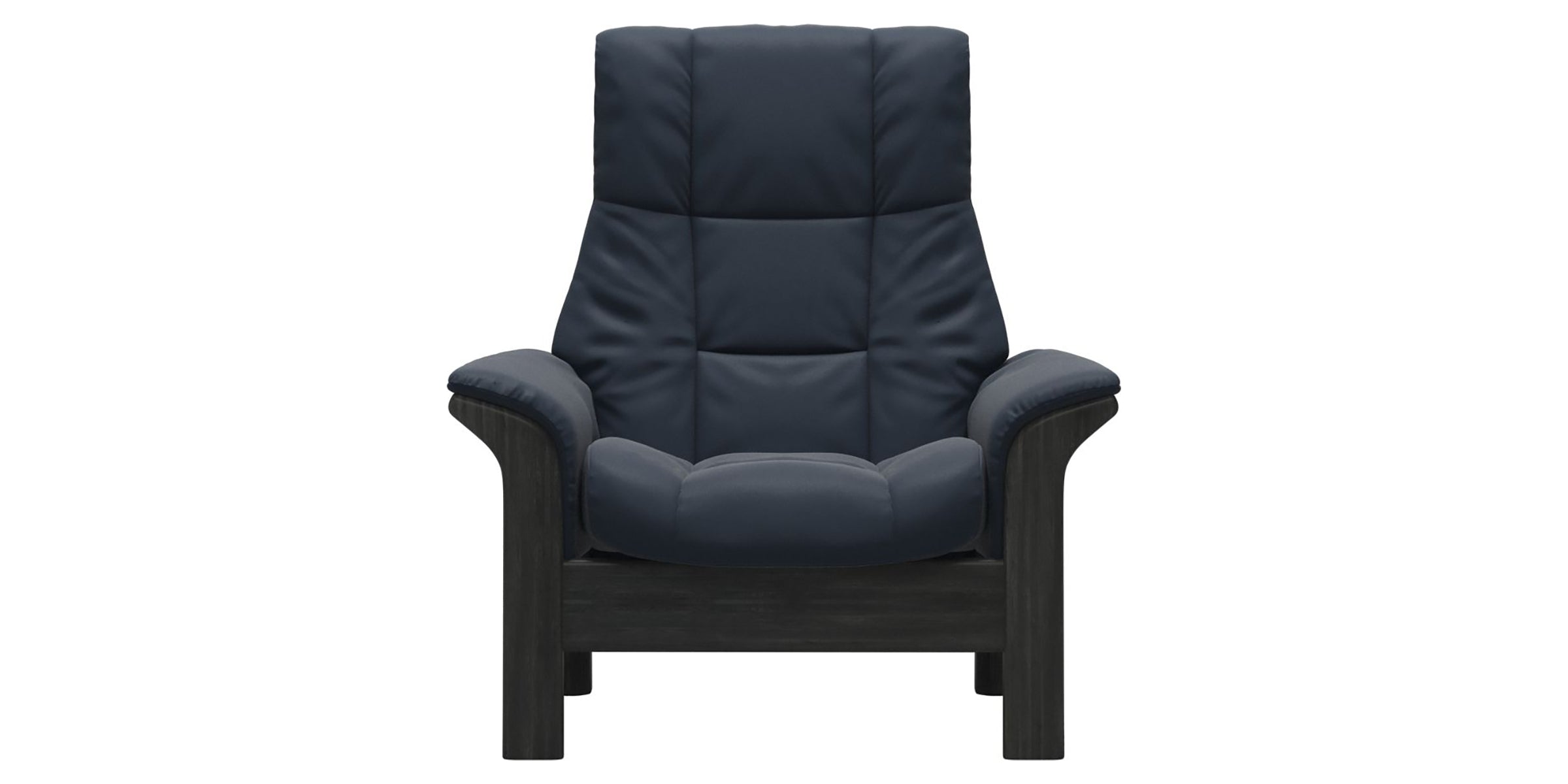 Paloma Leather Oxford Blue and Grey Base | Stressless Windsor High Back Chair | Valley Ridge Furniture