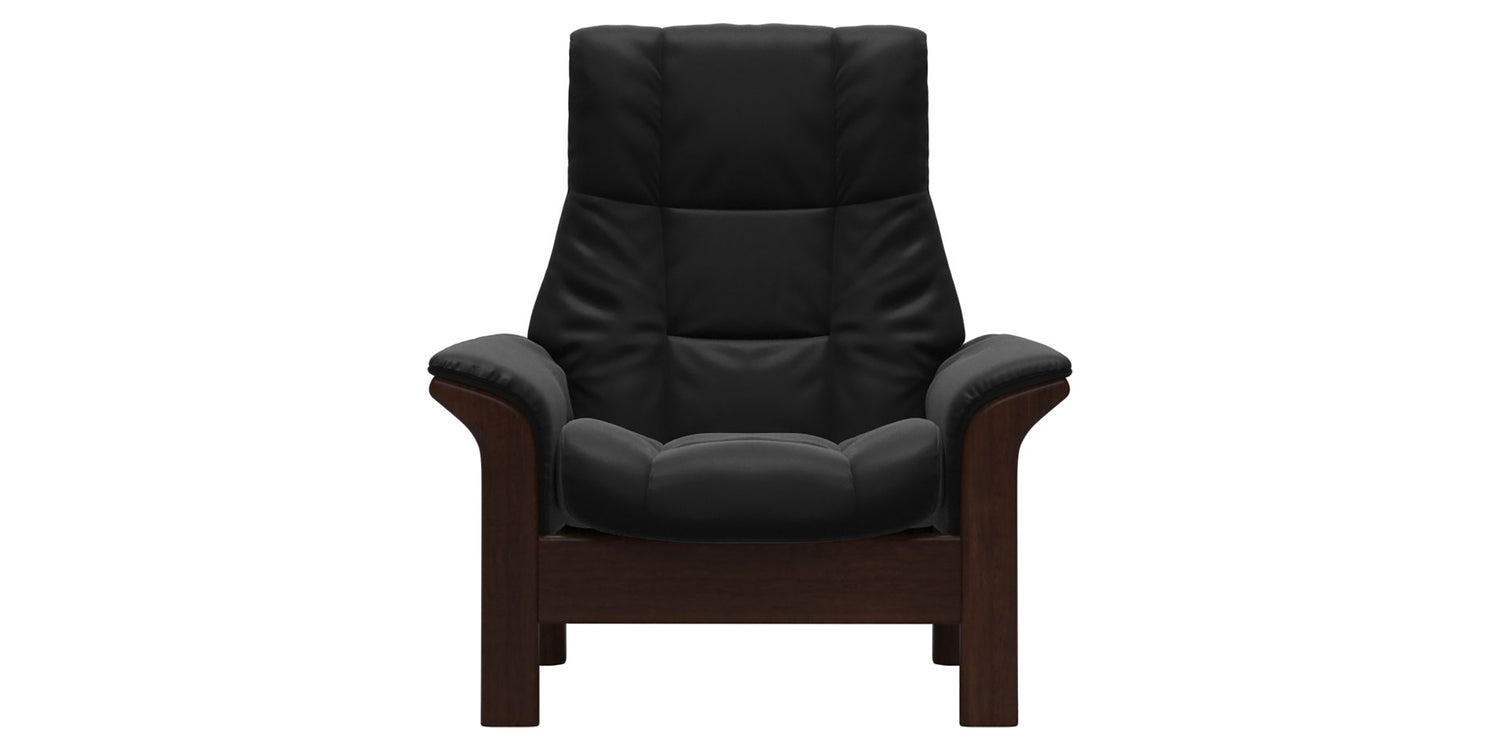 Paloma Leather Black & Brown Base | Stressless Windsor High Back Chair | Valley Ridge Furniture