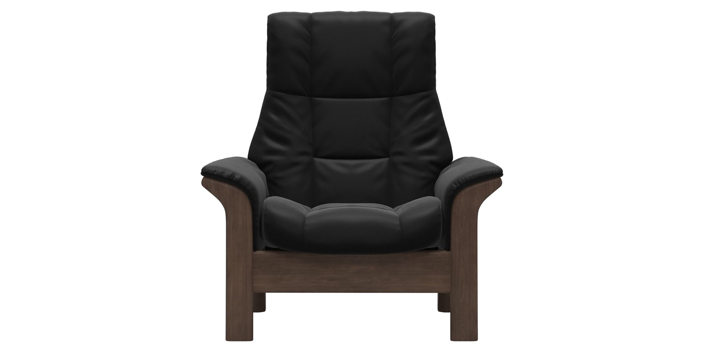 Paloma Leather Black and Walnut Base | Stressless Windsor High Back Chair | Valley Ridge Furniture