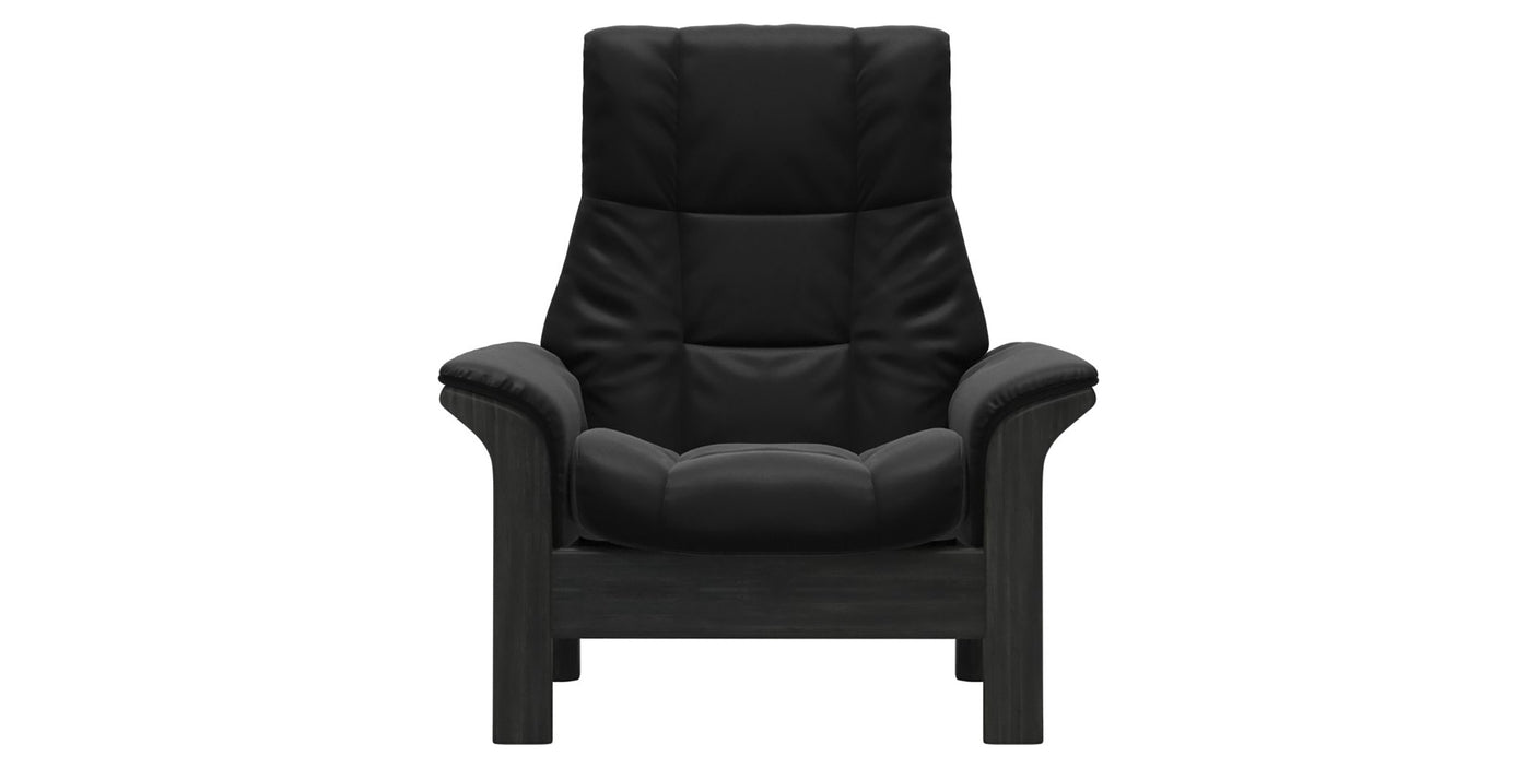 Paloma Leather Black and Grey Base | Stressless Windsor High Back Chair | Valley Ridge Furniture