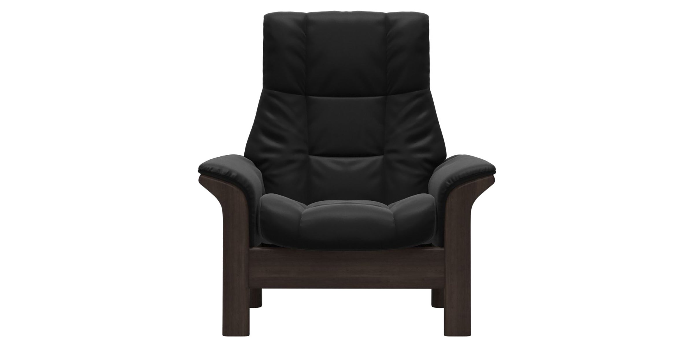 Paloma Leather Black and Wenge Base | Stressless Windsor High Back Chair | Valley Ridge Furniture