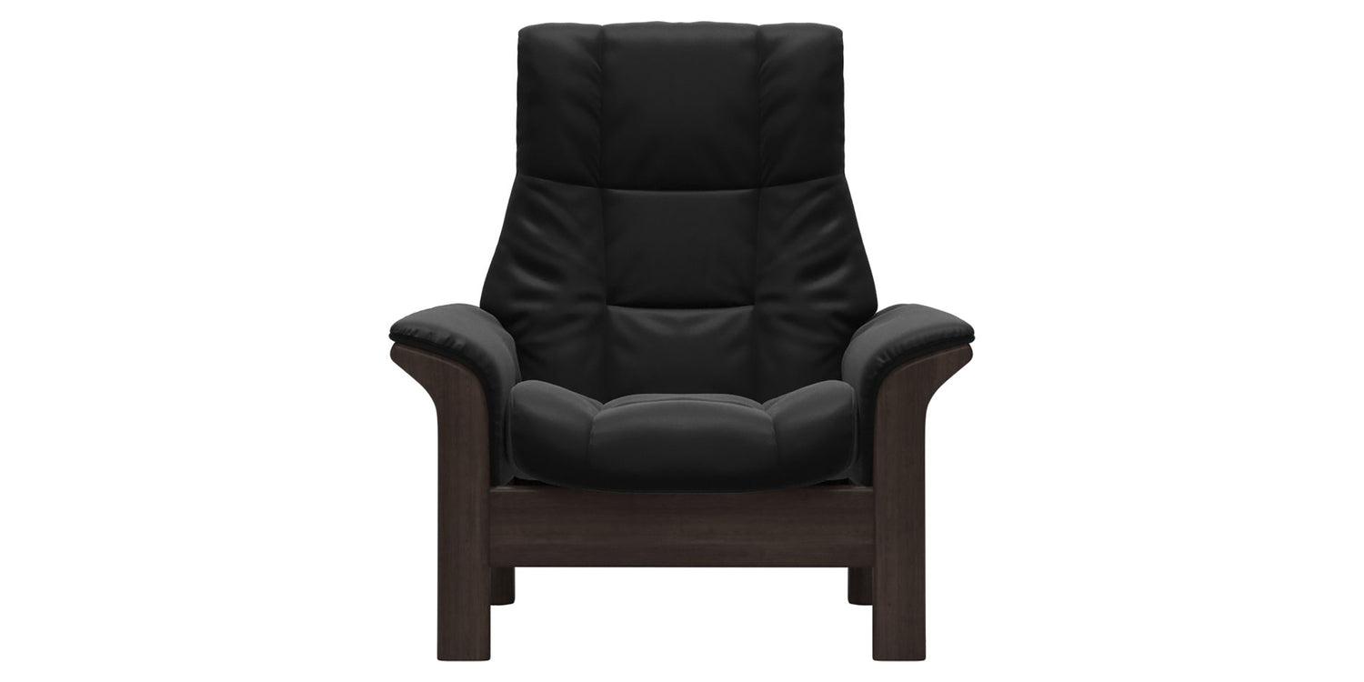 Paloma Leather Black & Wenge Base | Stressless Windsor High Back Chair | Valley Ridge Furniture