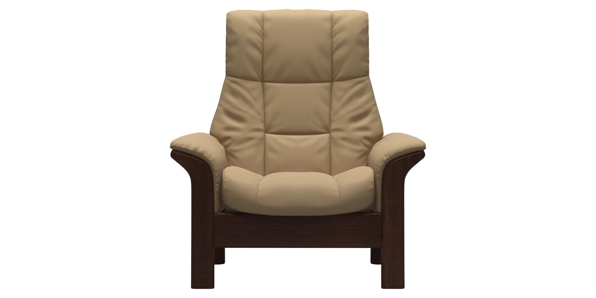 Paloma Leather Sand and Brown Base | Stressless Windsor High Back Chair | Valley Ridge Furniture