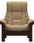 Paloma Leather Sand and Brown Base | Stressless Windsor High Back Chair | Valley Ridge Furniture