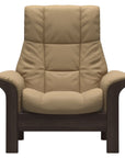 Paloma Leather Sand and Wenge Base | Stressless Windsor High Back Chair | Valley Ridge Furniture