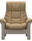 Paloma Leather Sand and Whitewash Base | Stressless Windsor High Back Chair | Valley Ridge Furniture