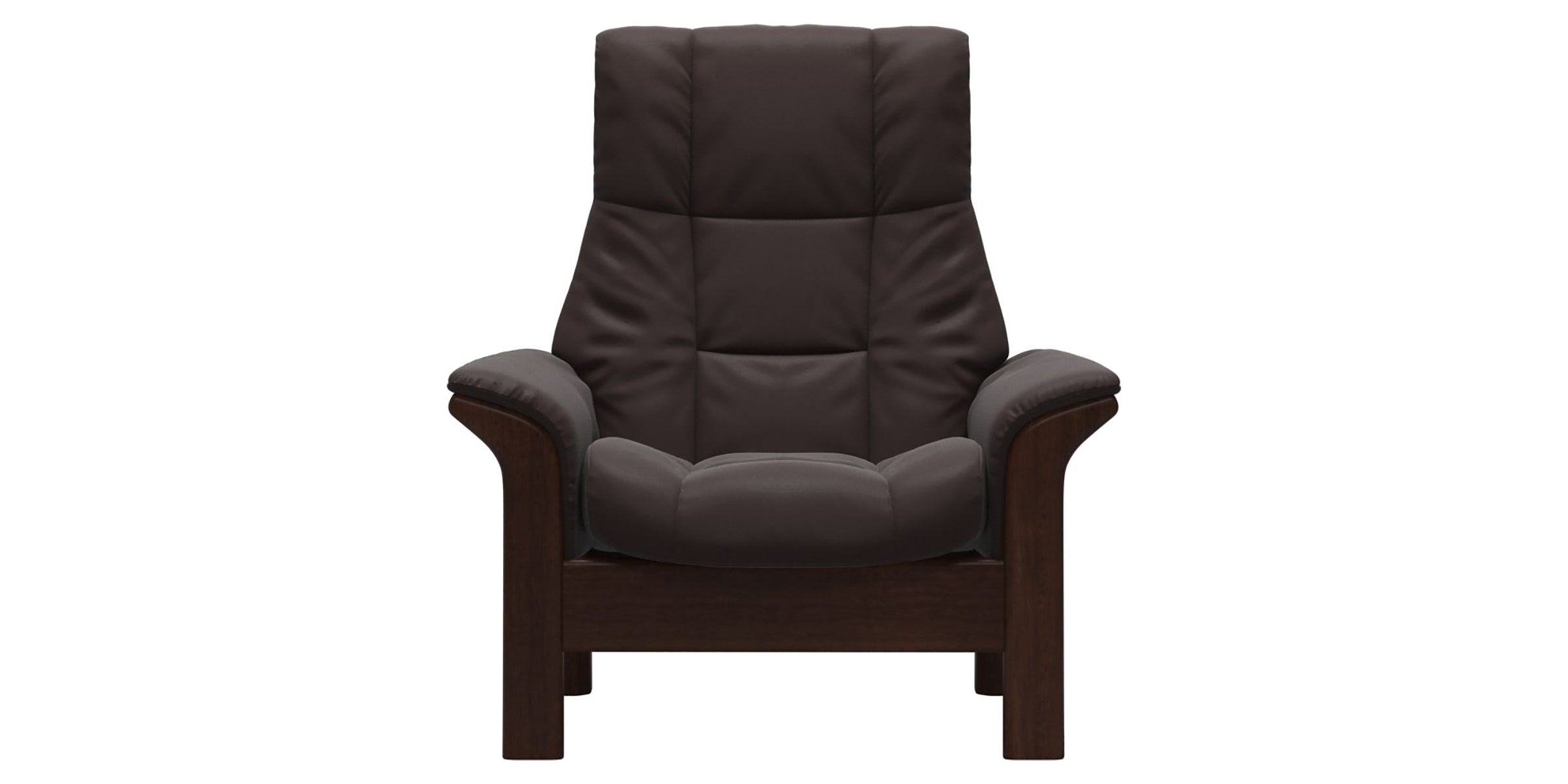 Paloma Leather Chocolate and Brown Base | Stressless Windsor High Back Chair | Valley Ridge Furniture