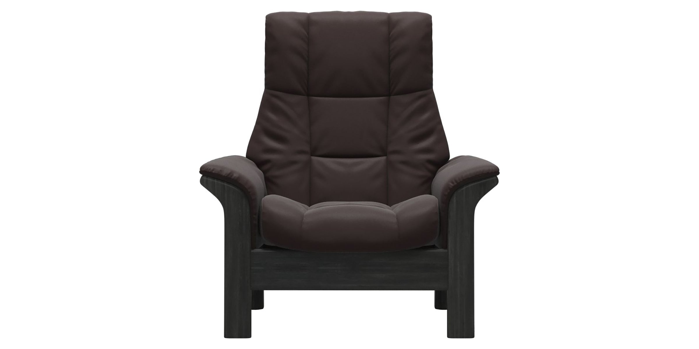 Paloma Leather Chocolate and Grey Base | Stressless Windsor High Back Chair | Valley Ridge Furniture