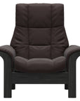 Paloma Leather Chocolate and Grey Base | Stressless Windsor High Back Chair | Valley Ridge Furniture