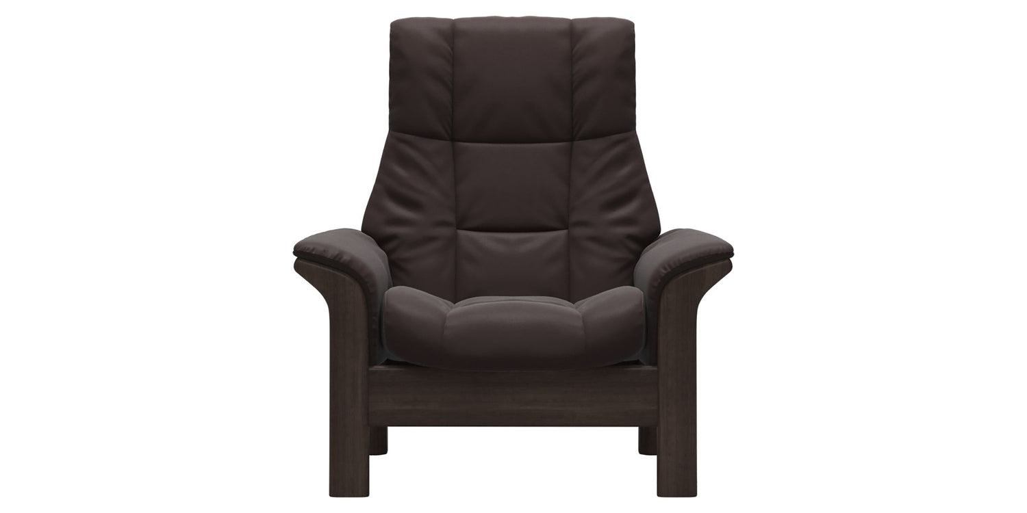 Paloma Leather Chocolate & Wenge Base | Stressless Windsor High Back Chair | Valley Ridge Furniture