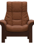 Paloma Leather New Cognac and Brown Base | Stressless Windsor High Back Chair | Valley Ridge Furniture