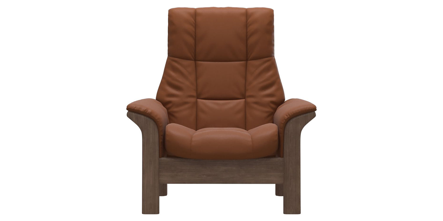 Paloma Leather New Cognac & Walnut Base | Stressless Windsor High Back Chair | Valley Ridge Furniture