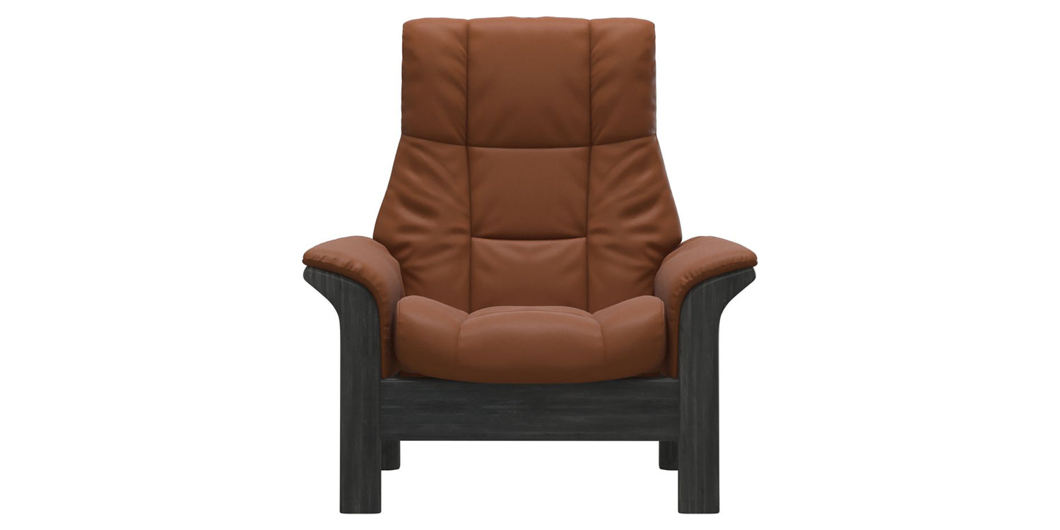 Paloma Leather New Cognac & Grey Base | Stressless Windsor High Back Chair | Valley Ridge Furniture