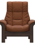Paloma Leather New Cognac and Wenge Base | Stressless Windsor High Back Chair | Valley Ridge Furniture